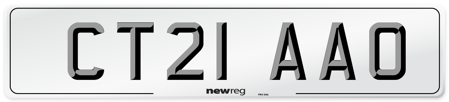 CT21 AAO Number Plate from New Reg